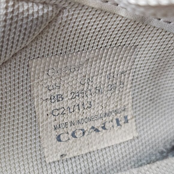 Coach Khaki Signature Jacquard Clip Low Top high Line Sneaker size 8 - Picture 14 of 16